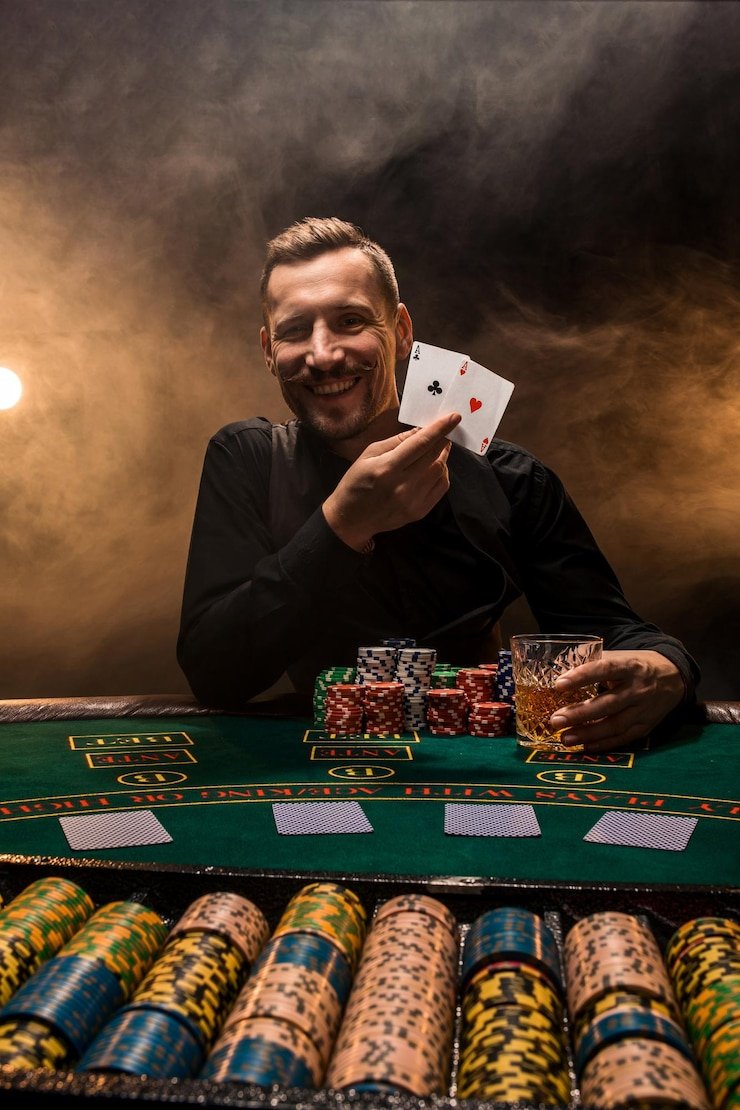 Live Sakong table with dealer and player cards visible